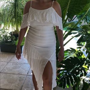 Bardot white asymmetrical dress M